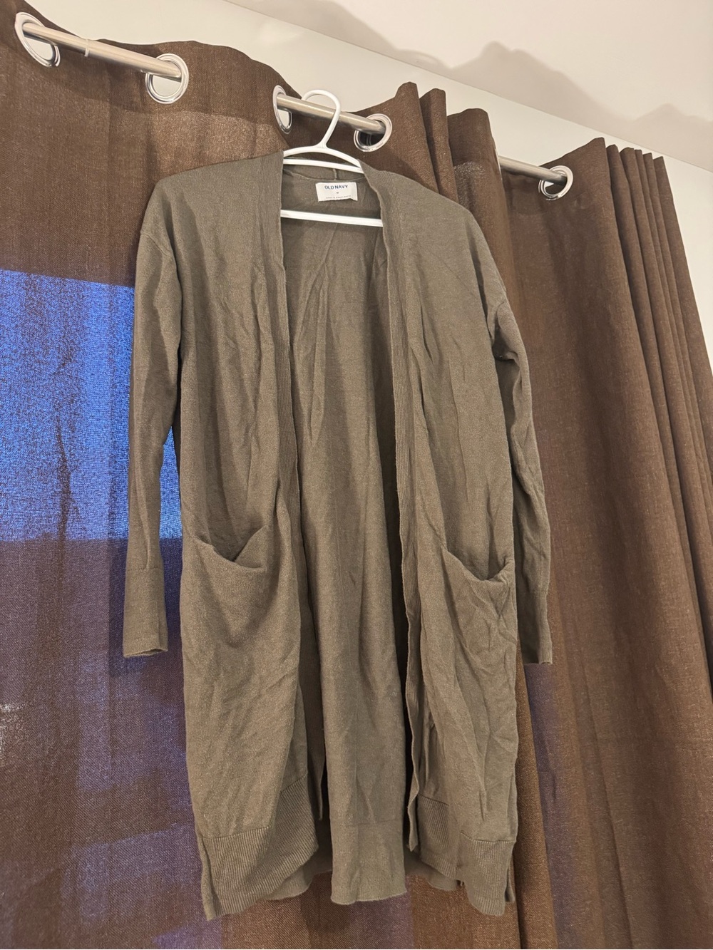 Old Navy Olive Ribbed Long Cardigan